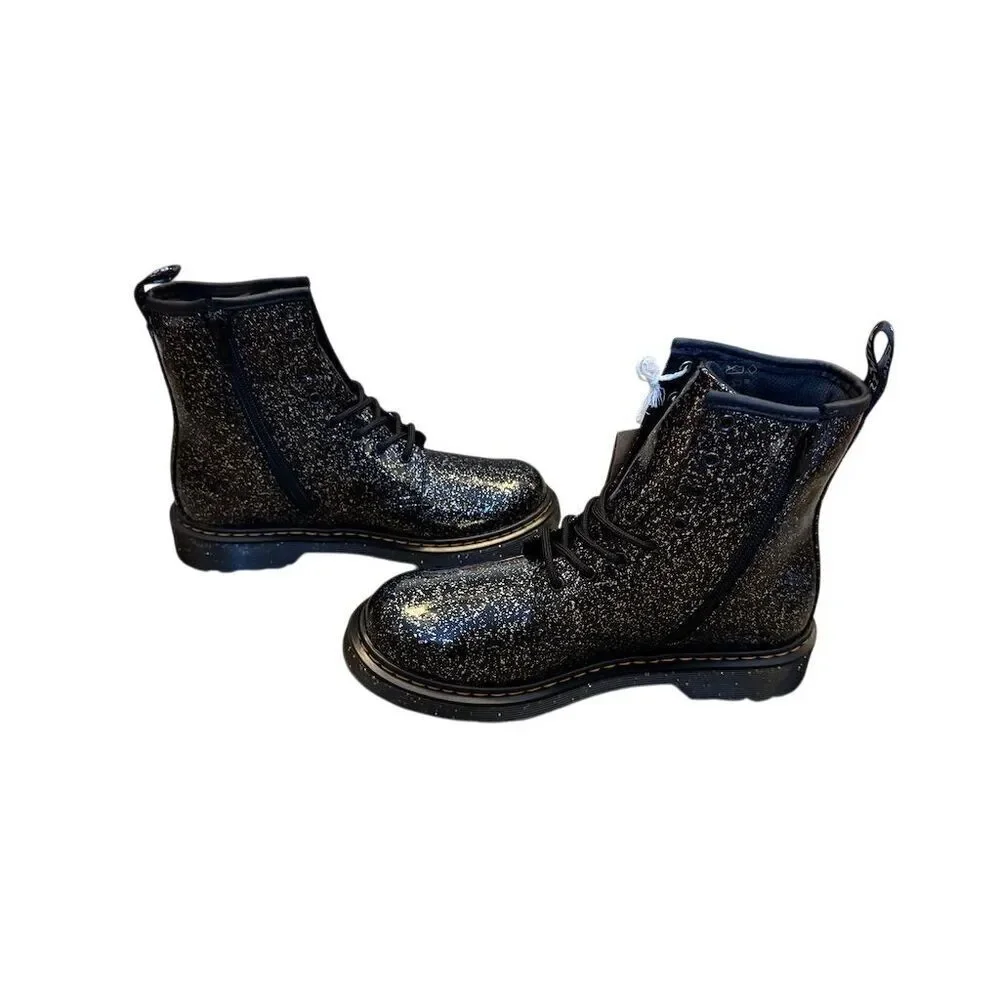 Dr. Martens 1460 Youth Cosmic Glitter Boots Black Size 6 Kids Big Girls - Picture 3 of 10